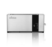 Ufesa Plus Delux, Grille-Pain Acier Inox, Écran Digital LCD, 1050W, 1 Fente Extra Large et Longue, 7 Niveaux de Grillage, Décongeler, Réchauffer