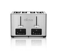 Ufesa Quartet Delux, Grille-Pain Acier Inox, 2 Écrans Digitaux LCD, 1500W, 4 Fentes Extra Large, 7 Niveaux de Grillage, Décongeler, Réchauffer