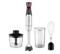 Ufesa Satellite Max Mixeur plongeant 1500 W, technologie BladeFlex, 4 lames, vitesse réglable, TouchSpeed, protection anti-éclaboussures, kit 3 en 1 avec hachoir, fouet émulsifiant et gobelet de 700