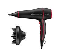 Ufesa Sèche-cheveux professionnel Air Sonic 2200 W, moteur AC, élimine les frisottis, diffuseur et concentrateur, 2 vitesses, 3 températures, coup d'air froid, noir/rouge