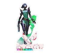 UfgDGS Game Valorant Jett Omen Phoenix Viper Figure Stand Acrylique 15 cm - Support Double Face, Décoration Bureau et Cadeau Collection (8)