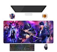 UfgDGS Tapis de Souris Anime Solo Leveling | Tapis de Souris XXL Imperméable (90 cm x 40 cm x 3 mm) | Base Antidérapante en Caoutchouc | Protection Clavier et Souris pour PC et Portable (12)