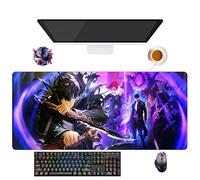 UfgDGS Tapis de Souris Anime Solo Leveling | Tapis de Souris XXL Imperméable (90 cm x 40 cm x 3 mm) | Base Antidérapante en Caoutchouc | Protection Clavier et Souris pour PC et Portable (2)