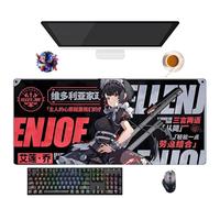 UfgDGS Tapis de Souris Game Zenless Zone Zero Nicole Llen Joe Hoshimi | Tapis de Souris XXL Imperméable (90 cm x 40 cm x 3 mm) | Base Antidérapante en Caoutchouc (4)