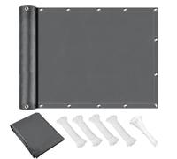 UFGFYTTV oile d'ombrage rectangulaire imperméable, 0.75x3m, Protection UV 98%, œillets, résistante aux intempéries, sans perçage (sur Mesure), avec Corde, idéale pour Jardin, Balcon, Gris foncé