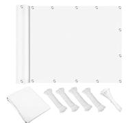 UFGFYTTV oile d'ombrage rectangulaire imperméable, 0.75x3m, Protection UV 98%, œillets, résistante aux intempéries, sans perçage (sur Mesure), avec Corde, idéale pour Jardin, Balcon, Blanche