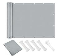 UFGFYTTV oile d'ombrage rectangulaire imperméable, 1.9x6.5m, Protection UV 98%, œillets, résistante aux intempéries, sans perçage (sur Mesure), avec Corde, idéale pour Jardin, Balcon, Gris Clair