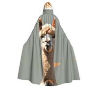 UFhgjjb Alpaga Avatar Print Halloween Cape à capuche - Cape - Unisexe adulte Cosplay Robe pour sorcière, Jedi, Magicien
