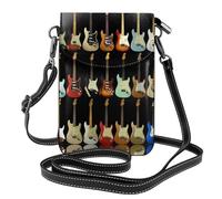 UFhgjjb Beau petit sac à main pour téléphone portable imprimé cheval blanc - Sac portefeuille à bandoulière avec sangle réglable, parfait pour les voyages et un usage quotidien, Motif guitare