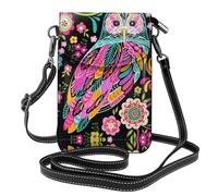 UFhgjjb Beau petit sac à main pour téléphone portable imprimé cheval blanc - Sac portefeuille à bandoulière avec sangle réglable, parfait pour les voyages et un usage quotidien, Hibou animé., Taille