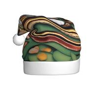 UFhgjjb Bonnet de Noël pour adulte - Chapeau de Père Noël festif unisexe avec imprimé L'histoire du serpent et du chat - Chapeau de Noël en peluche pour fêtes de fin d'année
