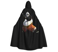 UFhgjjb Cape à capuche Halloween - Adulte Kung Fu Panda pratiquant les arts martiaux - Costume pour bal masqué, carnaval, exposition de bande dessinée