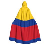 UFhgjjb Cape à capuche imprimée drapeau de la Colombie - Cape à capuche - Unisexe pour adulte - Robe de costumade pour sorcière, jedi, magicien