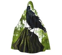 UFhgjjb Cape à capuche pour Halloween - Adulte - Corbeaux sur l'arbre - Costume imprimé pour bal masqué, carnaval, exposition de bande dessinée