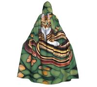 UFhgjjb Cape à capuche pour Halloween - Adulte - L'histoire du serpent et du chat - Robe de costume imprimé pour bal masqué, carnaval, exposition de bande dessinée
