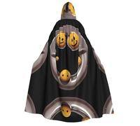 UFhgjjb Cape à capuche pour Halloween - Adulte - Visage Smiley de Superman - Imprimé - Pour bal masqué, carnaval, exposition de bande dessinée
