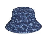 UFhgjjb Chapeau boonie réfléchissant imprimé drapeau de Sainte-Lucie - Chapeau de soleil Boonie à large bord pour voyage, festival, randonnée, camping et extérieur, Motif camouflage bleu., Taille