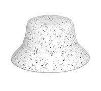 UFhgjjb Chapeau boonie réfléchissant imprimé drapeau de Sainte-Lucie - Chapeau de soleil Boonie à large bord pour voyage, festival, randonnée, camping et extérieur, Pois noirs et blancs, Taille unique