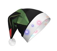 UFhgjjb Chapeau de Noël à LED imprimé tulipe artistique pour adultes - Chapeau de Père Noël festif, couvre-chef unisexe en peluche pour Noël, Nouvel An