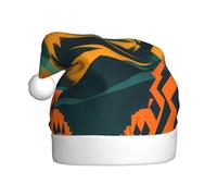UFhgjjb Chapeau de Noël pour adulte - Chapeau de Père Noël festif unisexe avec impression artistique abstraite, chapeau de Noël, chapeau de fête de vacances en peluche