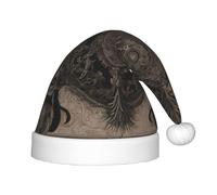 UFhgjjb Chapeau de Noël pour enfants avec motif imprimé noir et blanc - Couvre-chef de vacances pour Noël, Nouvel An, cadeaux de fête - Casquette chaude unisexe