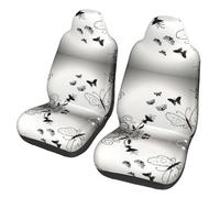 UFhgjjb Housses de siège de voiture universelles à imprimé papillons noirs et gris pour homme et femme - Protections de siège avant, adaptées pour voiture, VUS, berline, camion