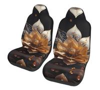 UFhgjjb Housses de siège de voiture universelles blanches délicates imprimées fleurs de lotus pour homme et femme - Protections de siège avant, adaptées pour voiture, SUV, berline, camion