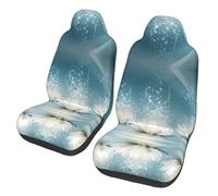 UFhgjjb Housses de siège de voiture universelles imprimées fleurs de lotus blanches pour homme et femme - Protections de siège avant, adaptées pour voiture, SUV, berline, camion