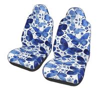UFhgjjb Housses de siège de voiture universelles imprimées papillons bleus pour homme et femme - Protections de siège avant, adaptées pour voiture, SUV, berline, camion