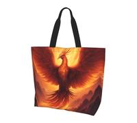 UFhgjjb Joli sac à bandoulière imprimé frites hamburger pour femme - Grand sac fourre-tout réutilisable, sac de rangement pour le shopping, accessoires de la vie quotidienne, Magnifique phénix, Taille