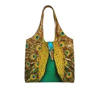 UFhgjjb Joli sac fourre-tout en toile avec imprimé d'araignée rouge - Sacs d'épicerie pour femmes, sacs de courses et de déménagement, plage, voyage, vie quotidienne, Le paon ouvre son écran, Taille