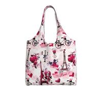 UFhgjjb Joli sac fourre-tout en toile avec imprimé d'araignée rouge - Sacs d'épicerie pour femmes, sacs de courses et de déménagement, plage, voyage, vie quotidienne, Paris Tour Eiffel France, Taille