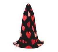 UFhgjjb L Halloween Cape à capuche - Peignoir unisexe imprimé cœur Cosplay pour fêtes, carnavals, expositions de bande dessinée et plus encore