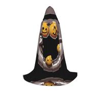 UFhgjjb L Halloween Cape à capuche - Unisexe Superman Smiley Visage Imprimé Cosplay Robe pour fêtes, carnavals, expositions de bande dessinée et plus encore