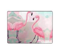 UFhgjjb Love Flamingo Print Carpet 203,2 x 147,3 cm - Tapis pour salon, bureau, table basse, lit, balcon - Décoration d'intérieur moderne