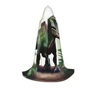 UFhgjjb M Halloween Cape à capuche - Peignoir unisexe imprimé dinosaure empoisonné pour fêtes, carnavals, expositions de bande dessinée, et plus encore