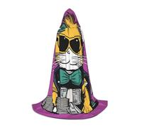 UFhgjjb M Halloween Cape à capuche - Peignoir unisexe imprimé gestion financière cosplay pour fêtes, carnavals, expositions de bande dessinée et plus encore