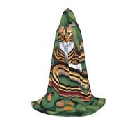 UFhgjjb M Halloween Cape à capuche - Unisexe L'histoire du serpent et du chat Imprimé Cosplay Robe pour fêtes, carnavals, expositions de bande dessinée, et plus encore
