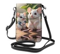 UFhgjjb Petit sac à main pour téléphone portable à imprimé hérisson mignon - Sac à bandoulière avec sangle réglable, parfait pour les voyages et un usage quotidien, Rats mères et enfants, Taille