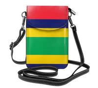 UFhgjjb Petit sac à main pour téléphone portable à imprimé pailleté - Sac à bandoulière avec sangle réglable, parfait pour les voyages et un usage quotidien, Drapeau de l'île Maurice, Taille unique