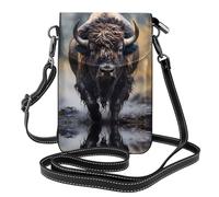 UFhgjjb Petit sac à main pour téléphone portable avec imprimé tournesol jaune - Sac portefeuille à bandoulière avec sangle réglable, parfait pour les voyages et un usage quotidien, Bison d'Amérique du