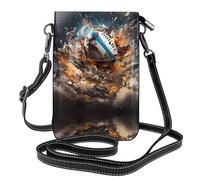 UFhgjjb Petit sac à main pour téléphone portable avec imprimé tournesol jaune - Sac portefeuille à bandoulière avec sangle réglable, parfait pour les voyages et un usage quotidien, Rugby en feu