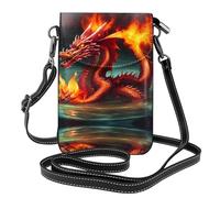 UFhgjjb Petit sac à main pour téléphone portable avec sangle réglable, parfait pour les voyages et une utilisation quotidienne Motif girafe Noir et blanc, Roi dragon dans le feu, Taille unique