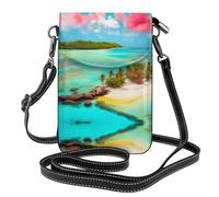 UFhgjjb Petit sac à main pour téléphone portable, imprimé désert du Sahara, sac à bandoulière avec sangle réglable, parfait pour les voyages et un usage quotidien, Paysage des Caraïbes, Taille unique