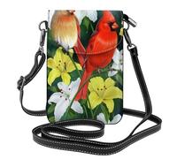 UFhgjjb Petit sac à main pour téléphone portable imprimé requin bleu - Sac à bandoulière avec sangle réglable, parfait pour les voyages et un usage quotidien, Oiseau avec des fleurs, Taille unique