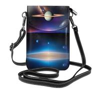UFhgjjb Petit sac à main pour téléphone portable imprimé tempête foudre - Sac à bandoulière avec sangle réglable, parfait pour les voyages et un usage quotidien, Saturne cosmique, Taille unique