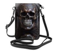 UFhgjjb Petit sac à main pour téléphone portable imprimé troupeau de bison d'Amérique du Nord - Sac à bandoulière avec sangle réglable, parfait pour les voyages et un usage quotidien, Crâne cuivré