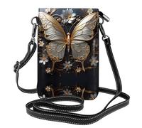 UFhgjjb Petit sac à main pour téléphone portable imprimé troupeau de bison d'Amérique du Nord - Sac à bandoulière avec sangle réglable, parfait pour les voyages et un usage quotidien, Papillons blancs