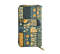 UFhgjjb Portefeuille en cuir imprimé girafe mère et bébé - Pochette légère à deux volets, plusieurs emplacements pour cartes et poche zippée pour pièces de monnaie, Fusion de couleurs des cubes de