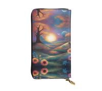 UFhgjjb Portefeuille en cuir imprimé totem indien - Pochette légère à deux volets, plusieurs emplacements pour cartes et poche zippée pour pièces de monnaie, Scène de rêve, Taille unique